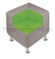 Пуф угловой со спинкой  на хромированных ножках - fgospostavki.ru - Владивосток