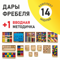Игровой набор Дары Фребеля 14 модулей с методическим пособием (1 книга) - fgospostavki.ru - Владивосток