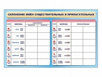 Фрагмент (демонстрационный) маркерный (двухсторонний) "Склонение имен существительных и прилагательных" - fgospostavki.ru - Владивосток