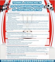 Стенд "Техника безопасности занятий по спортивным играм" - fgospostavki.ru - Владивосток