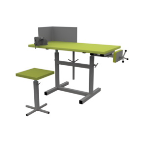 Верстак ученический комбинированный с тисками и струбциной, с защитным экраном и табуретом - fgospostavki.ru - Владивосток