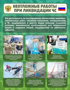 Стенд "Неотложные работы при ликвидации ЧС" - fgospostavki.ru - Владивосток
