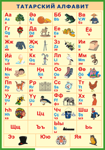 Таблица "Татарский алфавит в картинках" (100х140 сантиметров, винил) - fgospostavki.ru - Владивосток
