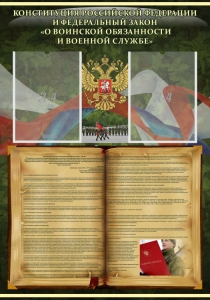 Стенд "Конституция РФ и Федеральный закон "О воинской обязанности и военной службе" - fgospostavki.ru - Владивосток