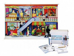 Магнитно-маркерный ситуационный плакат "Магазин" с набором магнитных карточек + методические рекомендации (иностранный язык) - fgospostavki.ru - Владивосток